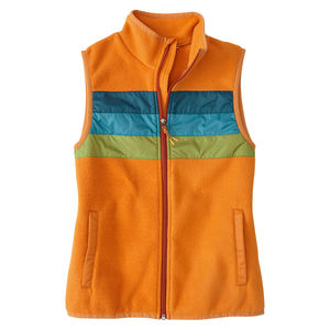 Chaleco de lana multicolor para mujer Extra suave hinchado con cremallera de bloque de color cálido algodón poliéster acogedor cómodo estilo salvaje Top - Product Image 6