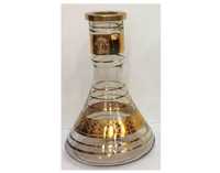 Vase en verre cristal égyptien Farida de luxe, givré, gravé en profondeur, style bohème, finition or 24 carats, mini chicha, vente en gros