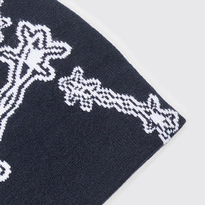 Bonnet Jacquard OEM avec Broderie 3D Personnalisée – Bonnets Tricotés d'Hiver Chauds et Confortables pour Promotion de Marque (Motif Nœud à Pois) - Product Image 2