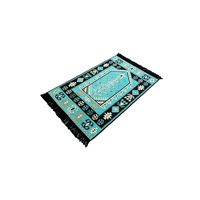 Tapis de prière anatolien Shark Kilim 12 turquoise en coton et polyester, lavable, tissé à la main