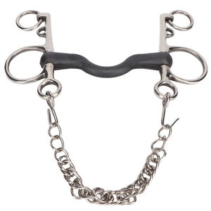 Bocado de Acero Inoxidable Resistente y Ligero, Tipo Pelham, con Cadena de Control de Doble Acción, 5 Pulgadas, Estándar para Caballos - Product Image 1