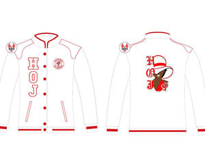 Chaqueta Universitaria Personalizada de Carreras Heroines of Jericho |   Chaqueta de Carreras HOJ Masons Bordada a Medida en Sarga de Algodón - Product Image 3