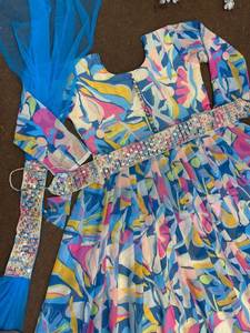 DESIGNER ALPA PATEL PARTY WEAR ROBE IMPRIMÉE EN GEORGETTE LOURDE - Product Image 6