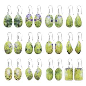 Pendientes Colgantes de Piedras Preciosas de Atlantasita Hechas a Mano, de Forma Mixta, de Alta Calidad, Chapados en Plata de Ley sobre Latón, Joyería Fina para Ella - Product Image 5