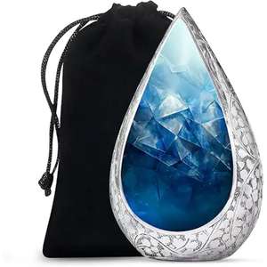 Venta caliente Urnas decorativas de lágrima modernas Urnas de cremación funeraria para cenizas humanas Exhibición de cenizas de adultos en casa desde la India - Product Image 6