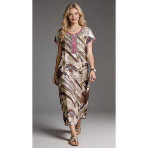 Camisón Largo Informal para Mujer Alpine, con Bolsillo Lateral, Tejido Suave y Transpirable, Cómodo para Uso Diario - Product Image 5