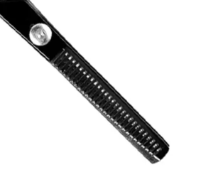 Tijeras de adelgazamiento del cabello con dientes de acero inoxidable negro de primera calidad, tijeras de peluquero para salón de belleza - Product Image 4