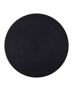 100% fibra de algodón de yute redondo negro Natural hecho a mano felpa PET amigable antideslizante alfombras modernas alfombrilla para puerta de piso juegos de sala de estar - Product Image 2