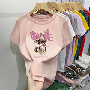 เสื้อครอปเซ็กซี่ลำลองสำหรับผู้หญิงเสื้อยืดเด็กสีขาวแขนสั้นพร้อมดีไซน์ว่างเปล่าผ้าถักสไตล์วินเทจสำหรับงานปาร์ตี้เครื่องแต่งกายแนวสตรีท - Product Image 4