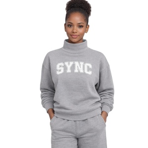 Sudadera de Mujer, Nueva Moda, Cuello Alto, Manga Larga, Corte Holgado, Servicio OEM, Alta Calidad, Ajuste Relajado, Invierno - Product Image 1