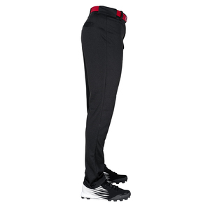 Men's Black Baseball Pants With <b>Red</b> <b>Belt</b> Moisture Wicking Polyester Regular Fit Adult Sportwear For Baseball And Softball - Product Image 5