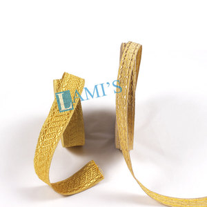 ขอบลูกไม้สำหรับตัดเย็บเสื้อผ้าทำจากลวด Mylar สีทองแท่ง - Product Image 4