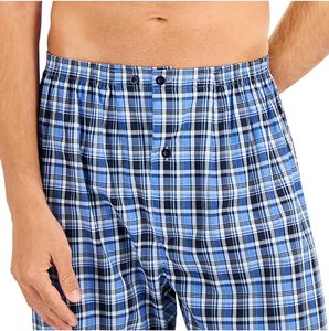 Pijama largo holgado de algodón 100% con botones para hombre, conjunto sólido, ropa de dormir suave y cómoda para hombre - Product Image 4