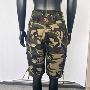 Pantalones cortos cargo de camuflaje para hombre, estilo casual, holgados, personalizados, de tela tejida transpirable, con múltiples bolsillos, cintura con cordón ajustable, estilo streetwear táctico. - Product Image 6