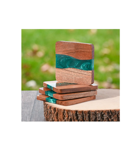 Belle conception bois et résine sous-verres meilleur produit de qualité Restaurant Table à manger bois thé tasse caboteur cuisine utilisation - Product Image 1