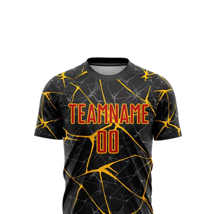 เสื้อฟุตบอลชายแบบซับลิเมชั่น คอกลม แขนสั้น ผ้าโพลีเอสเตอร์ ระบายเหงื่อได้ดี ออกแบบชื่อทีม สำหรับทุกฤดูกาล ชุดกีฬา - Product Image 5