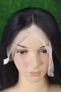 Extensions de cheveux pour femmes, 100% cheveux humains Remy indiens, toupet à dentelle frontale noué à la main, style vague profonde, lisses - Product Image 5