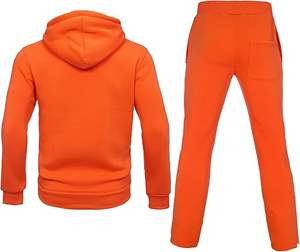 Ensemble survêtement unisexe en coton avec logo personnalisé, sweat-shirt et pantalon de jogging, survêtement de luxe haut de gamme pour homme, broderie, impression en relief - Product Image 5