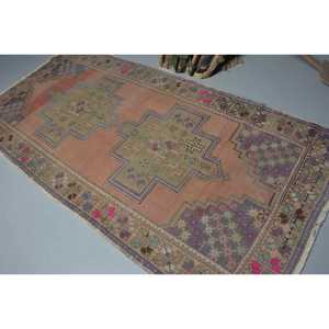4.2x8.6 ft Rug, Turkish Vintage Area Rug, <b>Brown</b> <b>Wool</b> Rug - Product Image 4