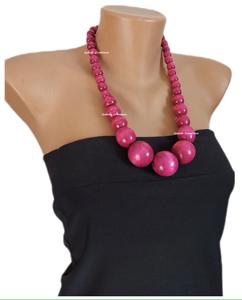 Collar llamativo de Cuentas grandes de madera marrón oscuro hecho a mano, joyería gruesa de estilo Tribal ecológica para mujer - Product Image 3