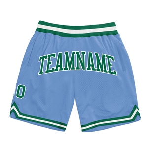 Industrie Direct Engro Sportswear Basketball <b>Shorts</b> Custom Light Blue Kelly <b>Green</b>-White Authentic Throwback Basketball <b>Shorts</b> - Product Image 1
