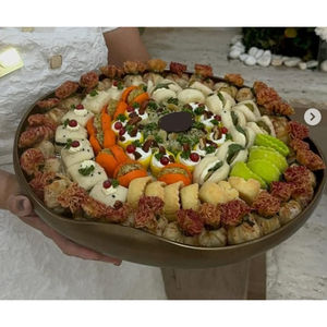 Vaisselle de Ramadan de forme ronde au design vintage Bol à chocolat en métal avec plateau Bol en métal doré de qualité supérieure - Product Image 6