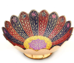 Frutero decorativo artesanal de latón multicolor Venta caliente Nuevo diseño Bandeja de servicio de moda Mejor precio Tazón de lujo - Product Image 1