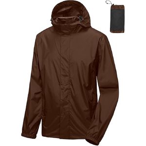 Veste en nylon légère et imperméable pour hommes, avec capuche, coupe-vent, fermeture à glissière, logo avant, veste en nylon pour l'extérieur - Product Image 6