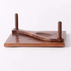 Base en bois élégant luxe mat noir métal acier carré porte-serviettes en papier supports porte-serviettes pour Table Restaurant - Product Image 4