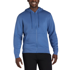 Vente en gros de sweats à capuche avec fermeture éclair pour hommes sweat à capuche coupe ajustée en coton épais sweat couleur unie vêtements de sport vêtements d'extérieur sweats à capuche pour hommes - Product Image 2