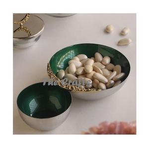 Bol de couleur argent en acier inoxydable avec support de couleur or avec bol de service alimentaire de qualité supérieure à bas prix - Product Image 6