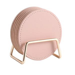 Support de tasse d'eau de caboteur en cuir rond élégant classique pour le prix de maison et de restaurant de cuisine d'hôtel - Product Image 6