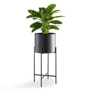 Elegante maceta de metal pulido dorado adecuada para decorar espacios modernos con flores verdes o plantas artificiales de interior - Product Image 2