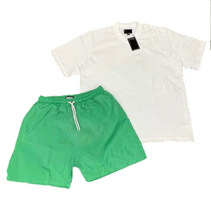 Conjunto deportivo para hombre al por mayor, conjunto de 2 piezas de verano, camisetas de manga corta y pantalones cortos, conjunto de pantalones cortos transpirables informales con estilo - Product Image 1