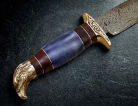 Couteau de Bushcraft à Haute Dureté Chasse EDC Lame Fixe à Bord Tranchant Couteau Tactique Couteau de Survie avec Étui en Cuir