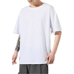 Vente en gros T-shirt vierge uni personnalisé streetwear vintage surdimensionné hommes coton matériel séchage rapide col rond homme t-shirts toutes tailles - Product Image 1