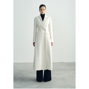 Abrigo de mujer Venta caliente Bridget Maxi Abrigos de longitud Blanco y Negro Tela de alta calidad Ropa de mujer Whiteant Mejor mayorista - Product Image 1