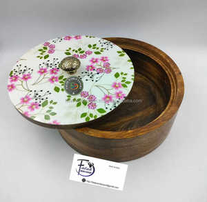 กระติกน้ำร้อนกล่องโรทิชาปาติพิมพ์ลายไม้คลาสสิกพร้อมฝาปิดสำหรับตกแต่งจานสำหรับรับประทานอาหารที่ Falak World - Product Image 3