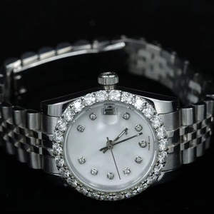 High Quality Unisex Analog Diamond Dial <b>Watch</b> Business Elegant Hip Hop Style Stainless Steel Band Water Resistant Glass Dial - Product Image 1