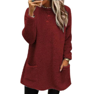 Manteau à capuche chaud d'hiver pour femmes Streetwear Fleece Pocket Sweatershirt Autumn Female Casual Loose Outfits Hoodie Tops - Product Image 5