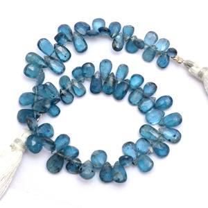 Cianita índigo AAA+ de 7x5mm-6x9mm, facetada en forma de pera, cianita Moos azul natural, piedra semipreciosa, cuentas sueltas para joyería. - Product Image 4