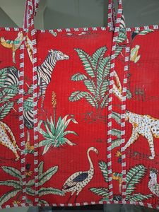 Tropical Safari Quilted Tote Jungle Bloom Tote Palm Parade Carryall TropiTrek Tote Zebra Grove Bag Savanna Vibes Tote - Product Image 5