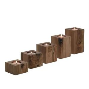 Soporte de múltiples velas hecho a mano con madera para decoración del hogar para Navidad Pascua Día de San Valentín y celebraciones de cumpleaños - Product Image 4