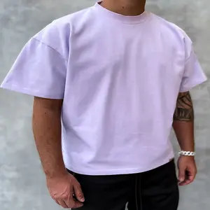 OEM impression de logo personnalisé séchage rapide homme O cou couleur unie prix de gros T-shirt homme de vêtements directs - Product Image 1