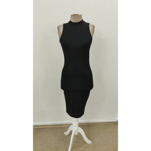 Vestido corto de buceo sin mangas con cuello alto para mujer, 36222 - Negro - Product Image 5