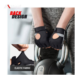 Guantes de gimnasio de neopreno resistentes antideslizantes de medio dedo para levantamiento de pesas, entrenamiento deportivo - Product Image 2