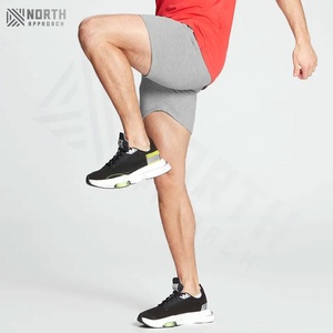 Shorts décontractés en toile imprimée avec logo pour hommes, taille mi-haute, cordon de serrage, séchage rapide, tricotés, service OEM personnalisé - Product Image 4