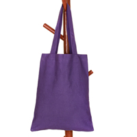 Sac de courses promotionnel réutilisable en toile de coton biologique personnalisé, écologique, recyclable, biodégradable, imprimé en sérigraphie avec logo violet