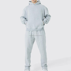 Ensemble de survêtement pour homme avec sweat à capuche à double fermeture éclair personnalisé 350 g/m², pantalon de survêtement en strass Freece, 2 pièces, mode streetwear pour homme, taille plus - Product Image 2