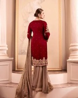 Costume Sharara Gharara pour femme pour la fête Tenue de mariage pakistanaise indienne de style Bollywood avec robe élégante Dupattas